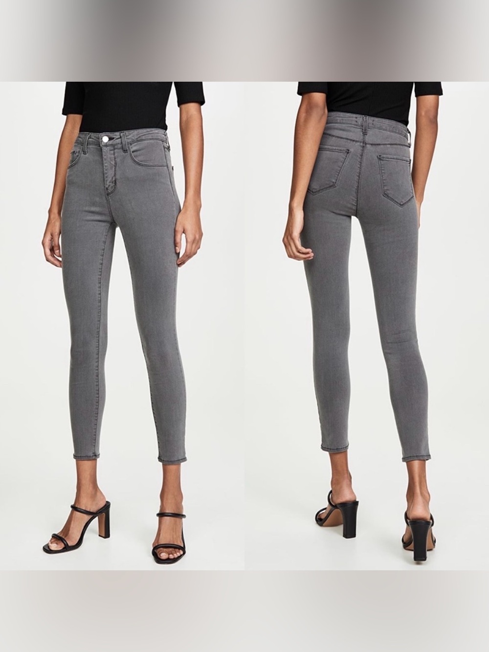 L'Agence Margot High Rise Skinny Jeans Cast Iron 28